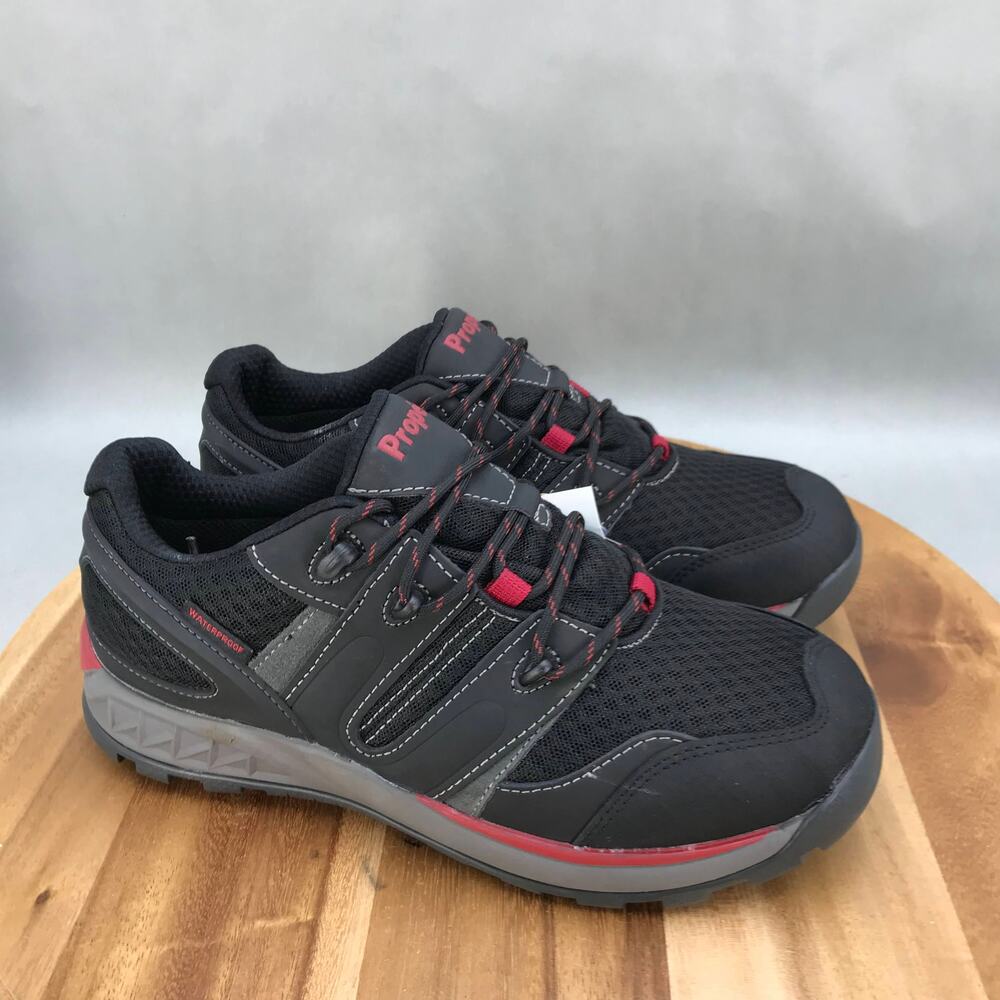 Propet Vercors Hiking ShoesMens 9.5 M (D) Black Red Leather Lace Up‎ Low Top